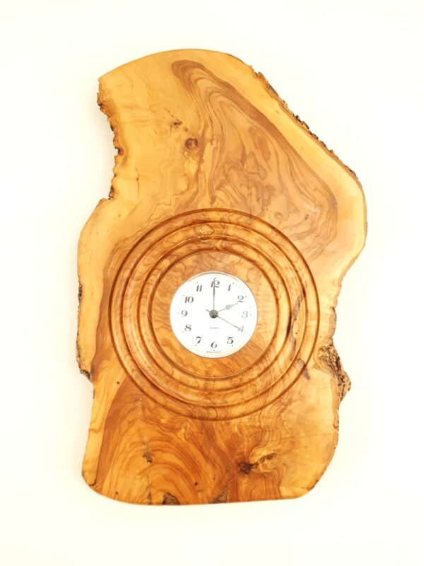 Natural Olivewood Wall Clock handcrafted by Aristoteles