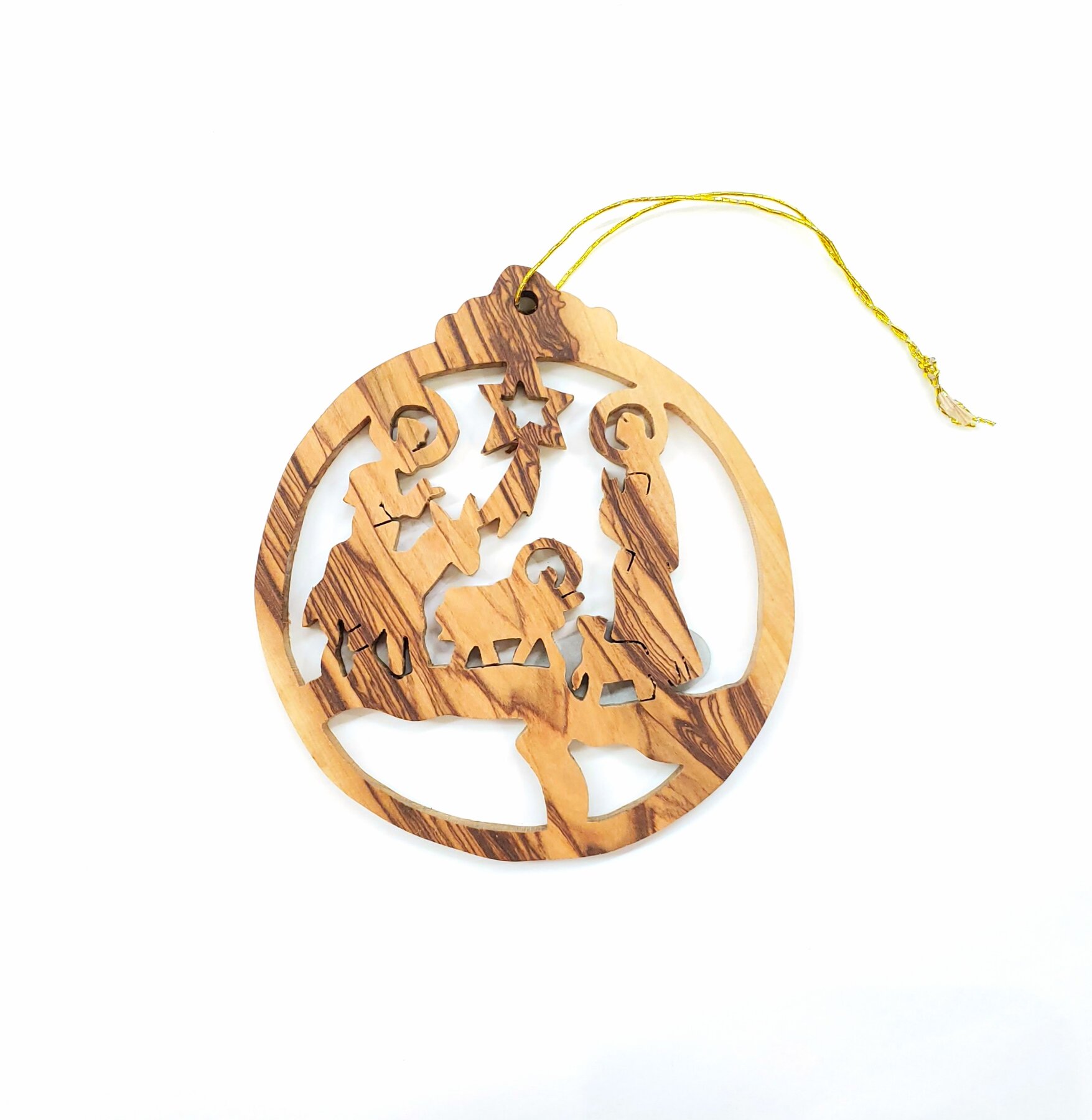 Handcrafted Olivewood Christmas Tree Decoration